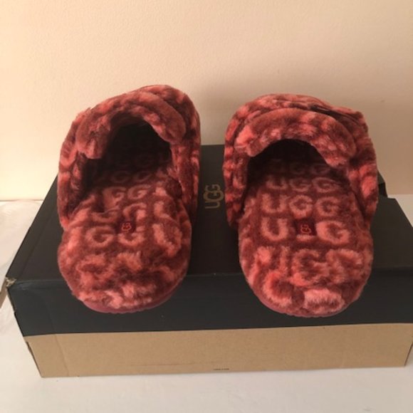 UGG  Fluff It Pop Logo Slide wool blend slipper. Size: 14 - Picture 4 of 9